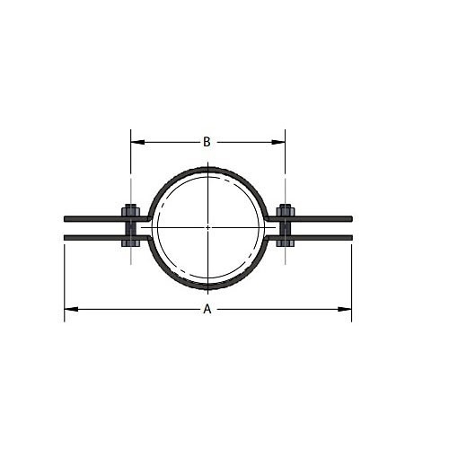 Empire FUG 50 4 Extension Pipe or Riser Clamp, 4 in Pipe, 1/2 in Bolt Dia, 810 lb, Carbon Steel, Plain